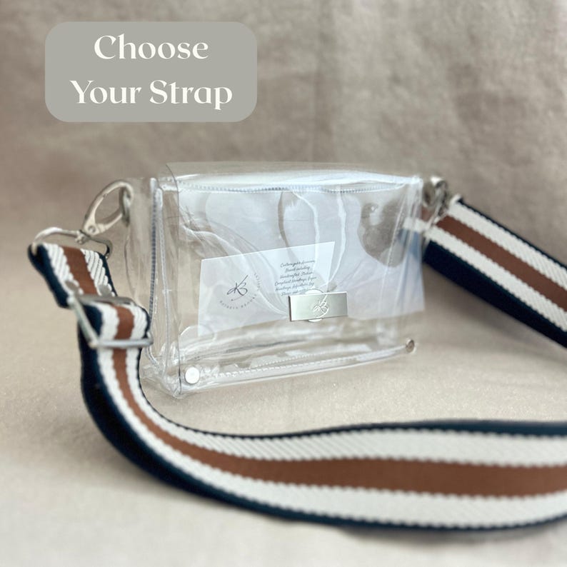 Small Clear Stadium Bag Concert Approved Crossbody Transparent Vinyl Security Pouch Game Day Festival Event Essential Small Clear Handbag image 1