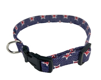 ORIGINALLY 18 DOLLARS - MEDIUM 3/4" Dog Collar, Red Star, Dog Accessories for Small and Large Dogs