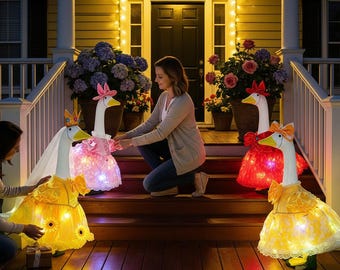 Verlichte gansoutfit met tule rok – Princess Porch Goose-kleding, decoratieve led-jurk