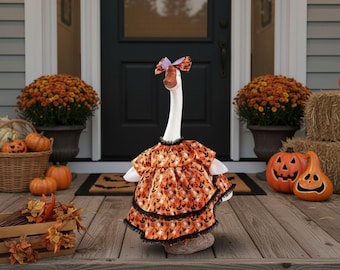 Halloween Porch Goose Outfit - Festliches Kürbiskleid für die Veranda