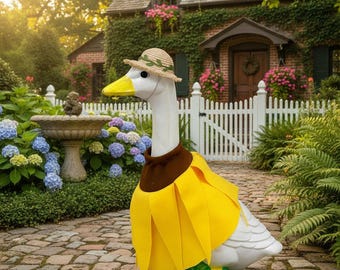 Verandagansoutfit, tuinganskleding, seizoensgebonden gansdecor voor tuin en veranda