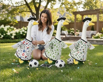 Fußball-Thema-Veranda-Gans-Outfit für 23-Zoll-Gans - Sportfan-Gartendeko