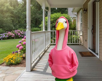 Hoodie-outfit veranda gans – kleding voor 23-inch gansstandbeeld – leuk accessoire voor buiten