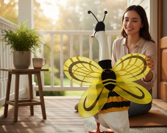 Goose-kledingset voorjaarsporch - gansoutfits met lieveheersbeestje en bij-thema voor 23-inch gans