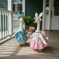 Easter Porch Goose Outfit – Spring Dress for 23" Goose Statue – Bunny & Egg Print Clothing product logo