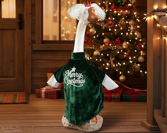 Kerst veranda gans outfit – veranda gans shirt voor 23" gans standbeeld - vakantie decor jurk