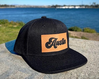 Personalized Name Infant/Toddler Snapback Hat, Custom Toddler Hat, Vegan Leather Patch Hat