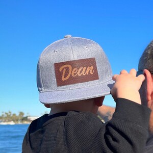 Personalized Name Infant/Toddler Snapback Hat, Custom Toddler Hat, Vegan Leather Patch Hat