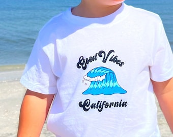 FREE SHIPPING! California Surfing Infant/Toddler Beach T-shirt, Surf Shirt for Kids, Summer Toddler Shirt, Graphic Tees for Kids