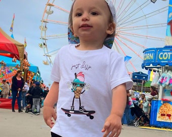 FREE SHIPPING! Just Chillin Infant/Toddler Ice Cream T-shirt, Ice Cream Shirt for Kids, Summer Toddler Shirt, Graphic Tees for Kids