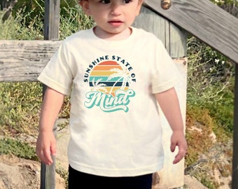 FREE SHIPPING! Sunshine State of Mind Infant/Toddler Beach T-shirt, Vacation Shirt for Kids, Summer Toddler Shirt, Graphic Tees for Kids