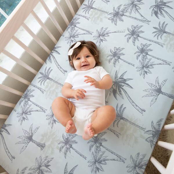 Palm Tree Crib Sheet Etsy
