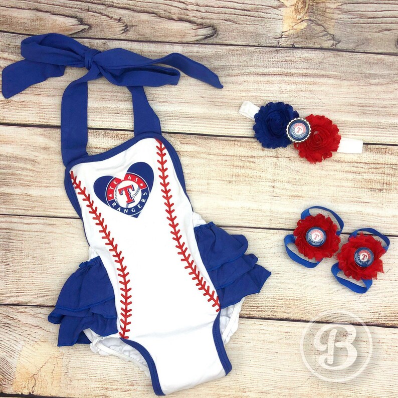 Texas Rangers Baby Clothes Rangers Baby Girl Rangers Game Day Outfit TX Rangers Baby Girl Romper