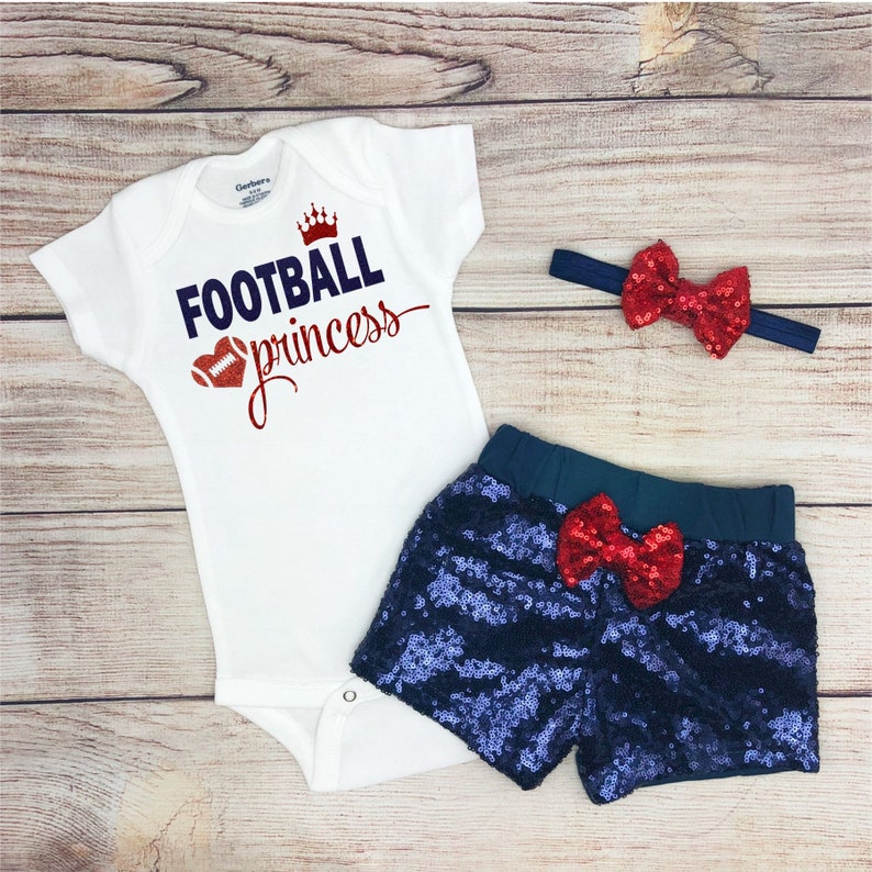Football Princess Baby Girl Football Outfit Baby Girl Etsy