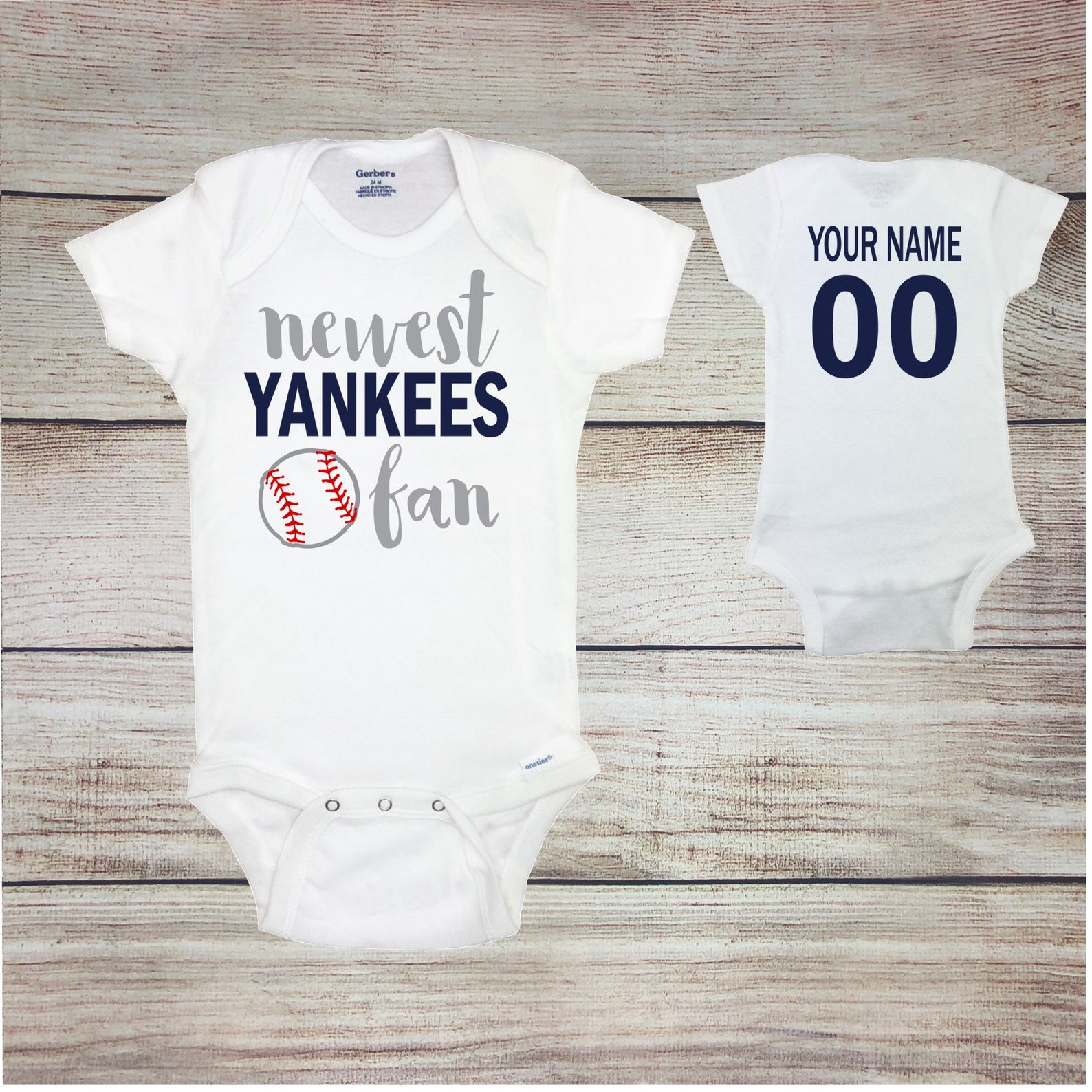 Newest Yankees Fan Baseball Baby Bodysuit Unisex Baseball Etsy