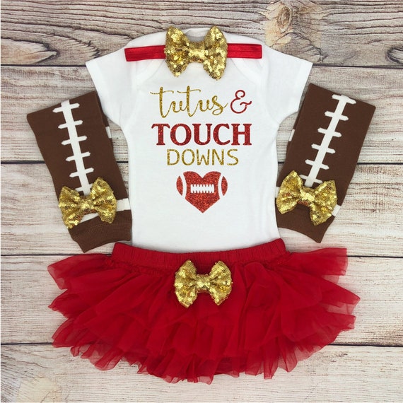 Tutus and Touchdowns Baby Girl Football Outfit Baby Girl Etsy