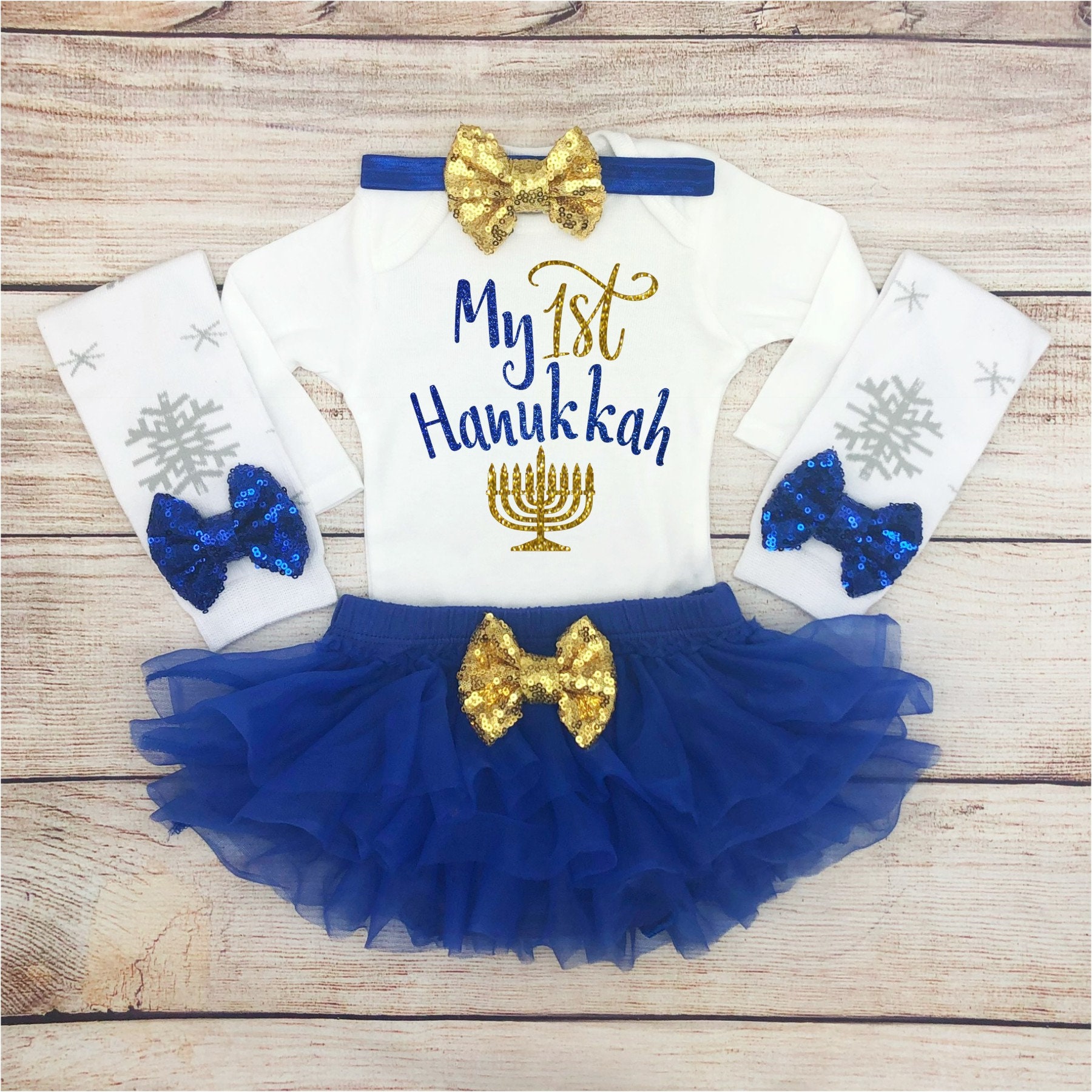 My 1st Hanukkah Baby Girl Outfit Baby's 1st Hanukkah My Etsy