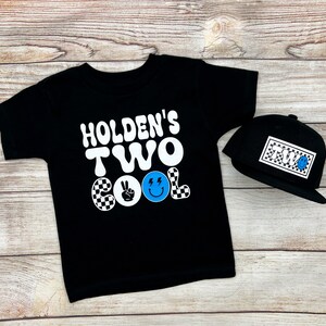 Personalized Two Cool Toddler Birthday Shirt and Hat, 2nd Birthday Outfit for Kids, Toddler Boy Two Cool Birthday Shirt and Hat