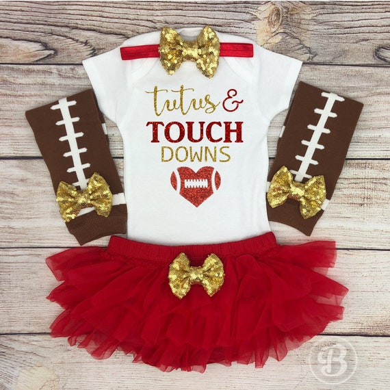 Tutus and Touchdowns Baby Girl Football Outfit Baby Girl Etsy