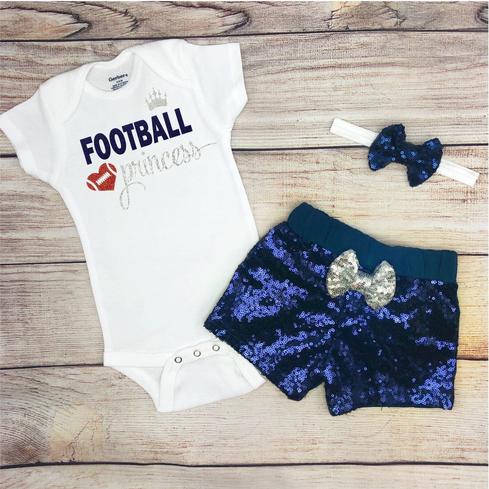 Football Princess Baby Girl Football Outfit Baby Girl Etsy