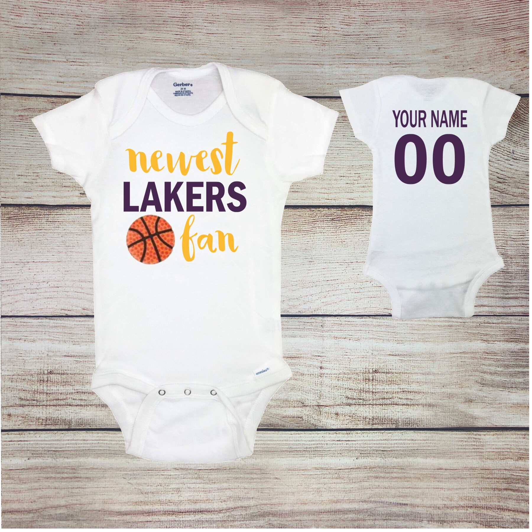 Newest Lakers Fan Lakers Basketball Bodysuit Lakers Baby | Etsy