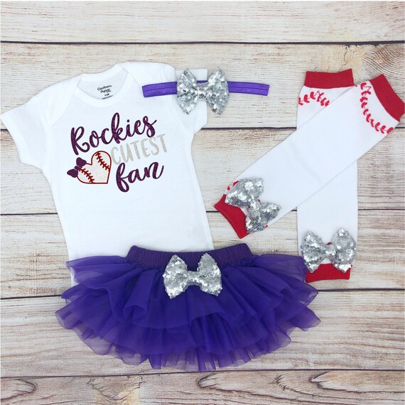 Rockies Cutest Fan Baby Girl Baseball Outfit Baseball Baby Etsy