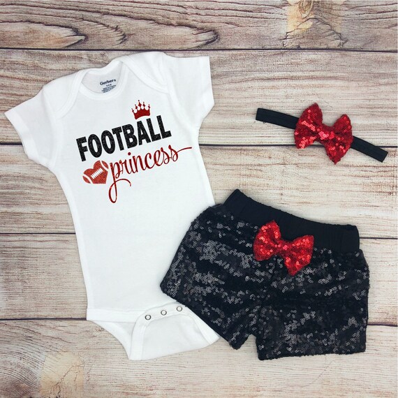 Football Princess Baby Girl Football Outfit Baby Girl Etsy