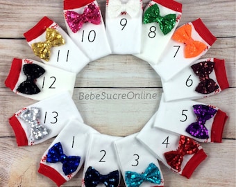 Sequin Bow Baseball Leg Warmers