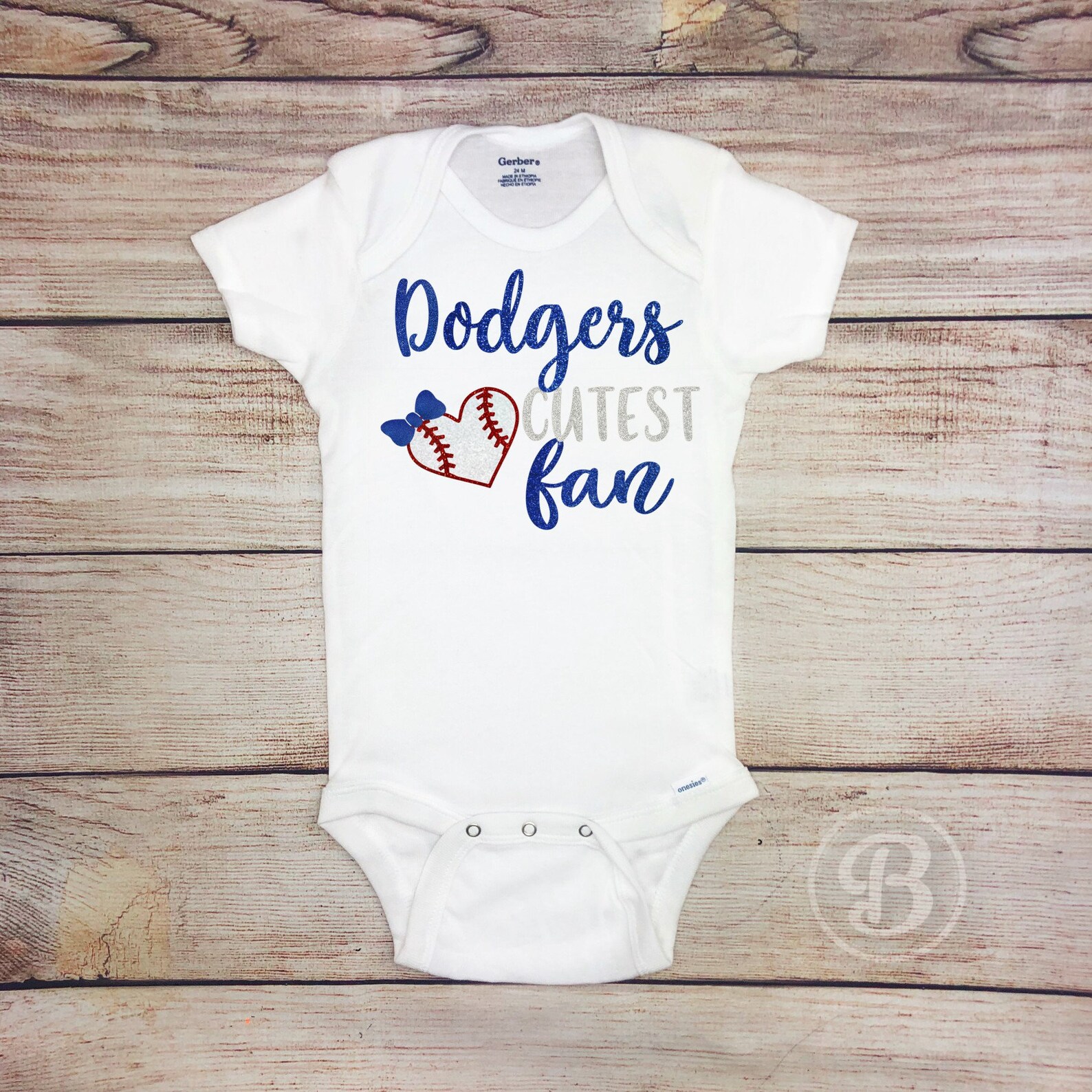 Dodgers Cutest Fan Baby Girl Baseball Outfit Baseball Baby Etsy