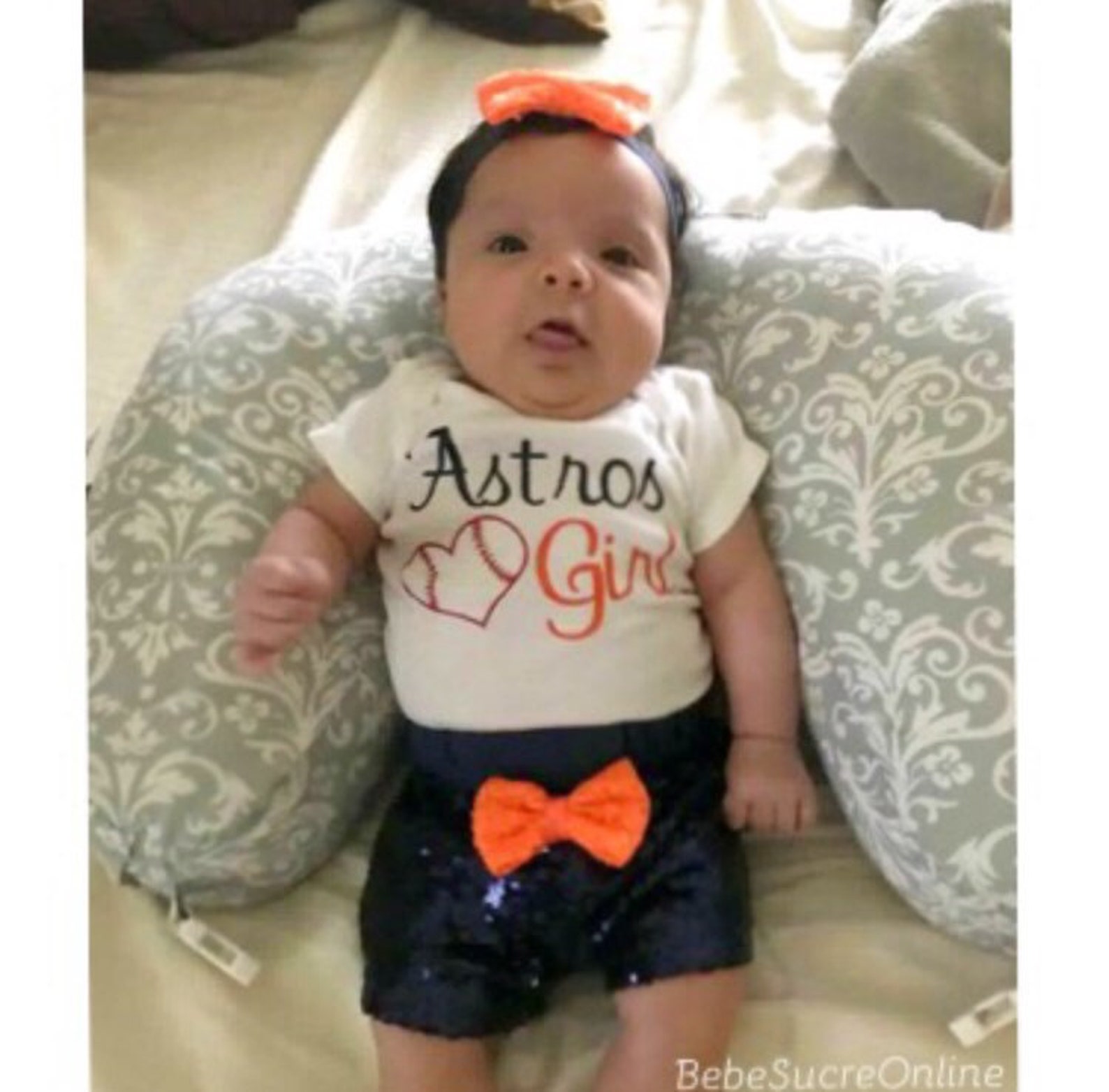 Houston Astros Baby Girl Game Day Outfit Astros Baby Girl Etsy
