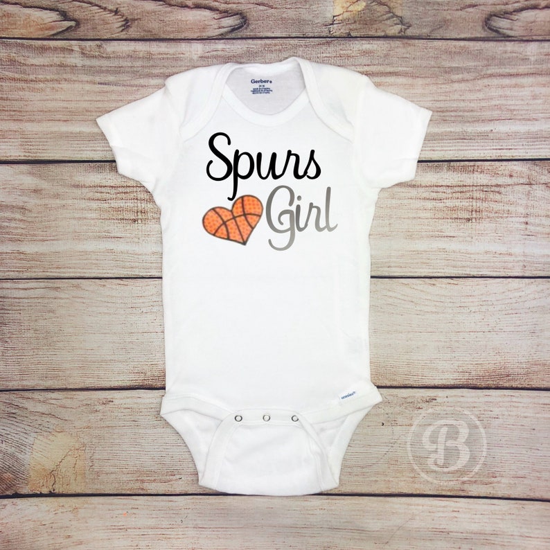 Basketball Baby Bodysuit Spurs Girl Game Day Outfit Sparkly Basketball Baby Girl Clothes Silver and Black Basketball Baby Outfit