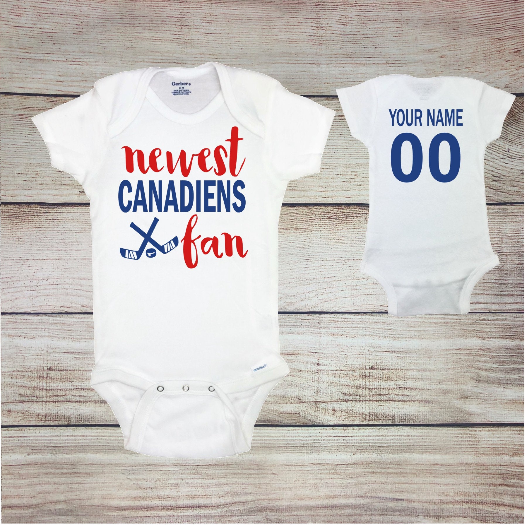 Baby bodysuit Newest fan Montreal Canadiens hockey One Piece jersey personalized 