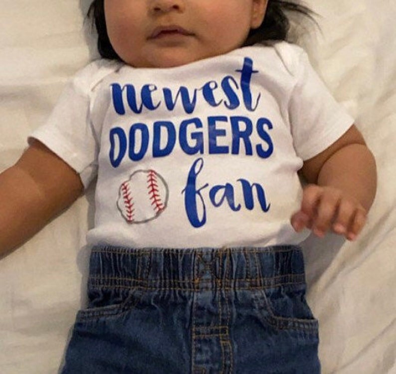 Newest Dodgers Fan Baseball Baby Bodysuit Unisex Baseball Etsy
