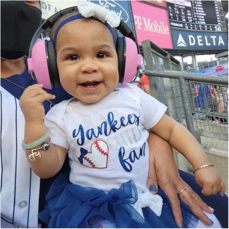 Yankees Cutest Fan Baby Girl Baseball Outfit Baseball Baby Etsy
