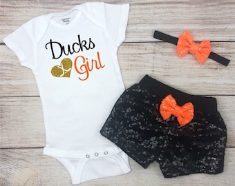 Anaheim Ducks BABY Funny Short Sleeves Variety Baby Onesies Romper For Girls