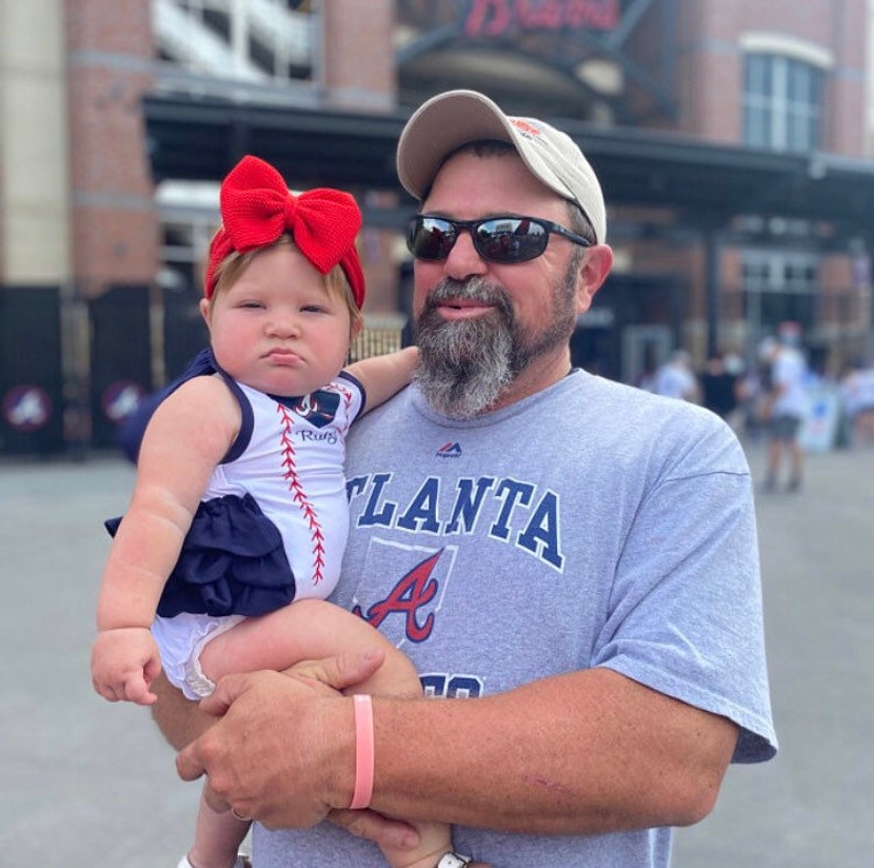 Atlanta Braves Baby Girl Romper Braves Baby Clothes Atlanta Etsy