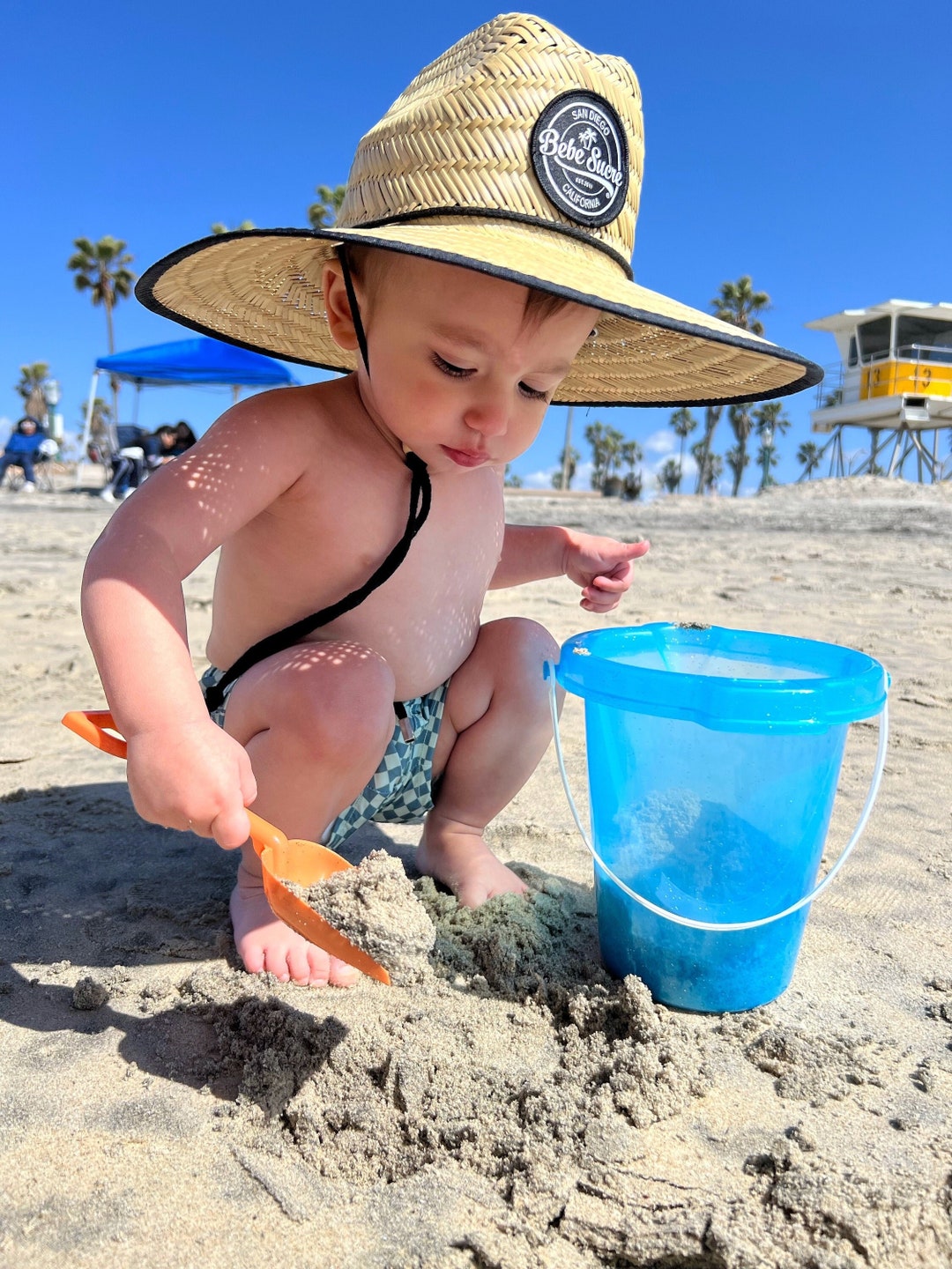SHIPS FREE Infant Straw Beach Hat, Toddler Straw Beach Hat, Straw Hat for Babies, Summer Hats