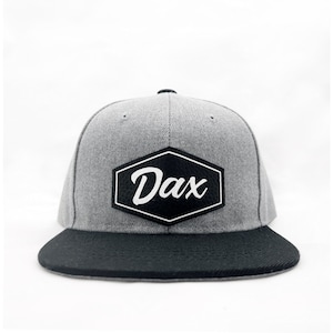 Personalized Name Infant/Toddler Snapback Hat, Custom Toddler Hat, Vegan Leather Patch Hat, Two-Tone Name Hat