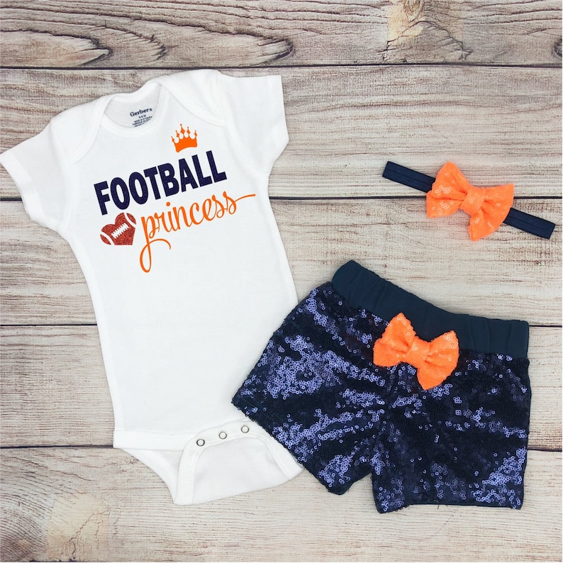 Football Princess Baby Girl Football Outfit Baby Girl Etsy