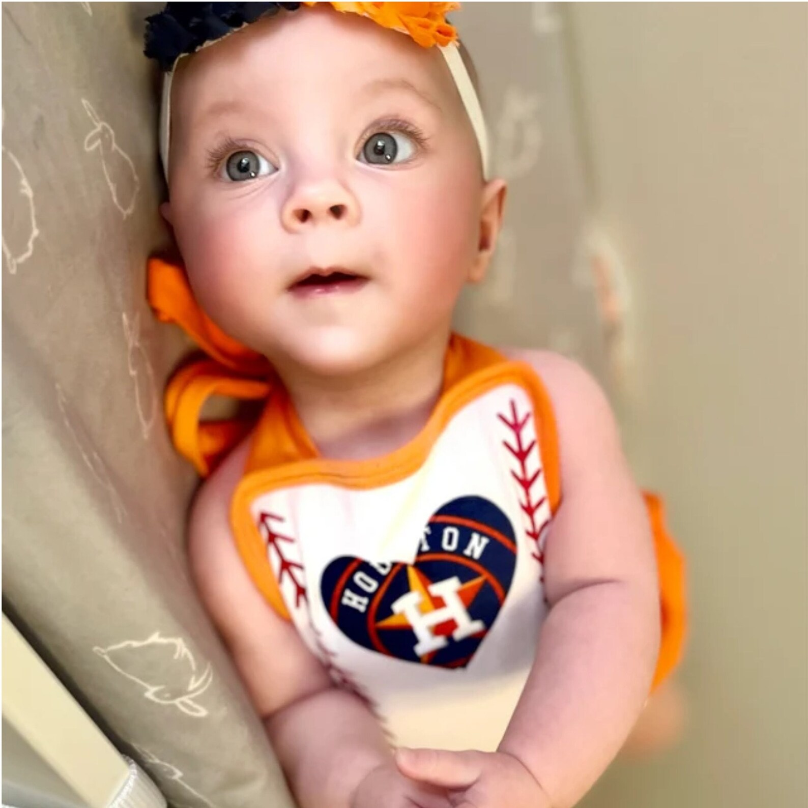 Houston Astros Baby Girl Romper Astros Baby Clothes Houston Etsy
