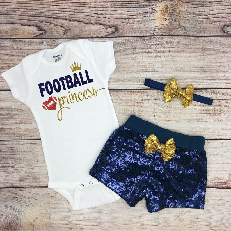 Football Princess Baby Girl Football Outfit Baby Girl Etsy