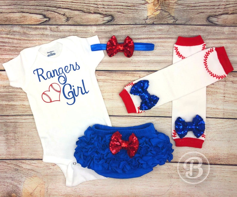 Rangers Baseball Baby Girl Clothes TX Rangers Baby Outfit Rangers Girl Game Day Outfit Texas Rangers Baby Bodysuit