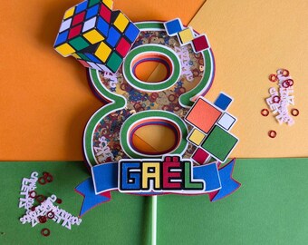 Modelo Shaker (Letra o Número) - CAKE TOPPER PERSONALIZADO