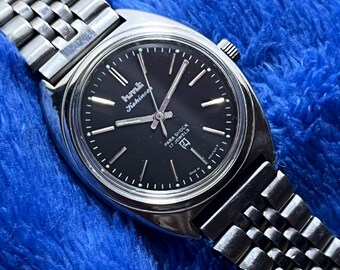 Reloj de pulsera vintage HMT Kohinoor de cuerda manual con 17 joyas y esfera negra para hombre