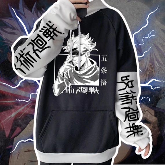 Gojo Satoru Hoodies, Anime Style Hoodie, Oversized Streetwear Pullover, Men & Women Harajuku Sweatshirt, Casual Cosplay-Inspired Hoodie Top