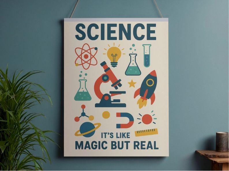 Science Poster for Kids - “science: It’s Like Magic but Real!” - Etsy