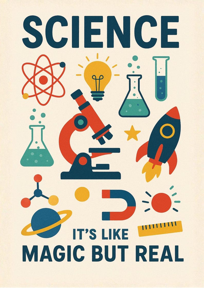 Science Poster for Kids - “science: It’s Like Magic but Real!” - Etsy
