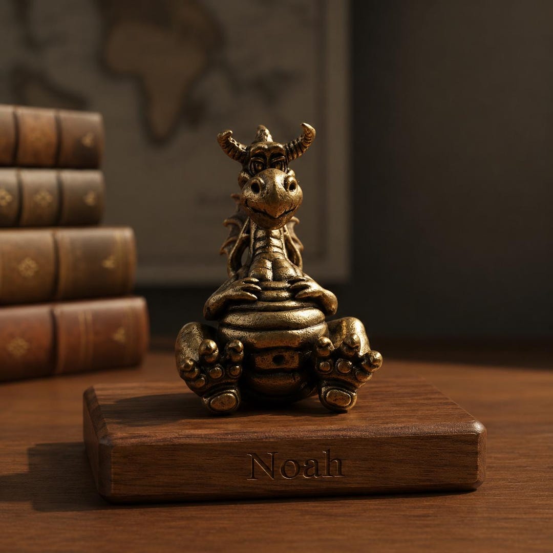 Vintage Brass Dragon Figurine, Miniature Mythical Creature Statue ...