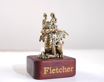 Draak beeldje massief messing handgegoten antieke stijl mini draken met gedetailleerde schubben en vleugels Feng Shui bureauplank decor cadeau