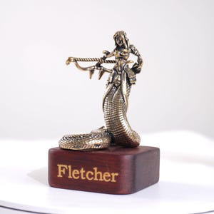Solid Brass Medusa Statue Greek Mythology Snake Woman Figurines, Hand Cast Antique Gold Finish Art Sculpture, Desk Decor Gift for Collectors